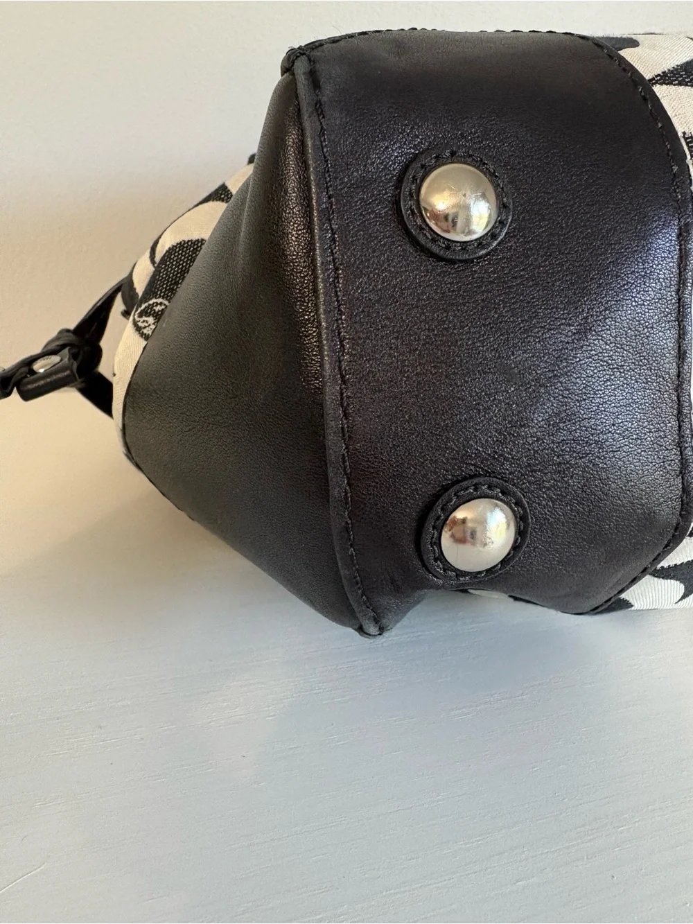 Coach Peyton Black White Op Art Signature Carryall Satchel Tote Bag 14515 Y2K